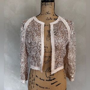 Kay Unger champagne sequin bolero